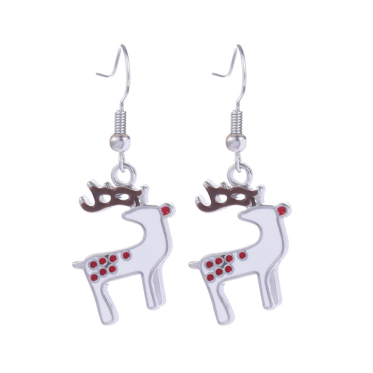 Wholesale Christmas Series Fashion Alloy Christmas Tree Old Man Bell Elk Candy Cane Earrings